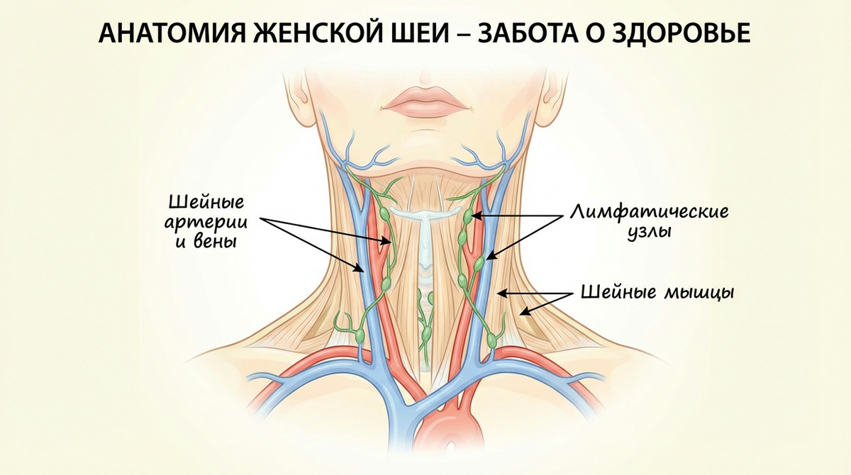 Женский портрет с расслабленной шеей и плечами, символ естественного омоложения и правильной осанки
