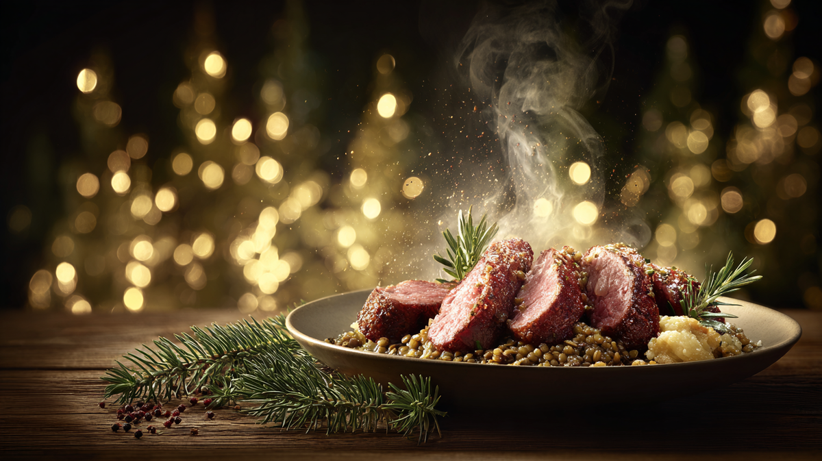 Дзампоне с чечевицей