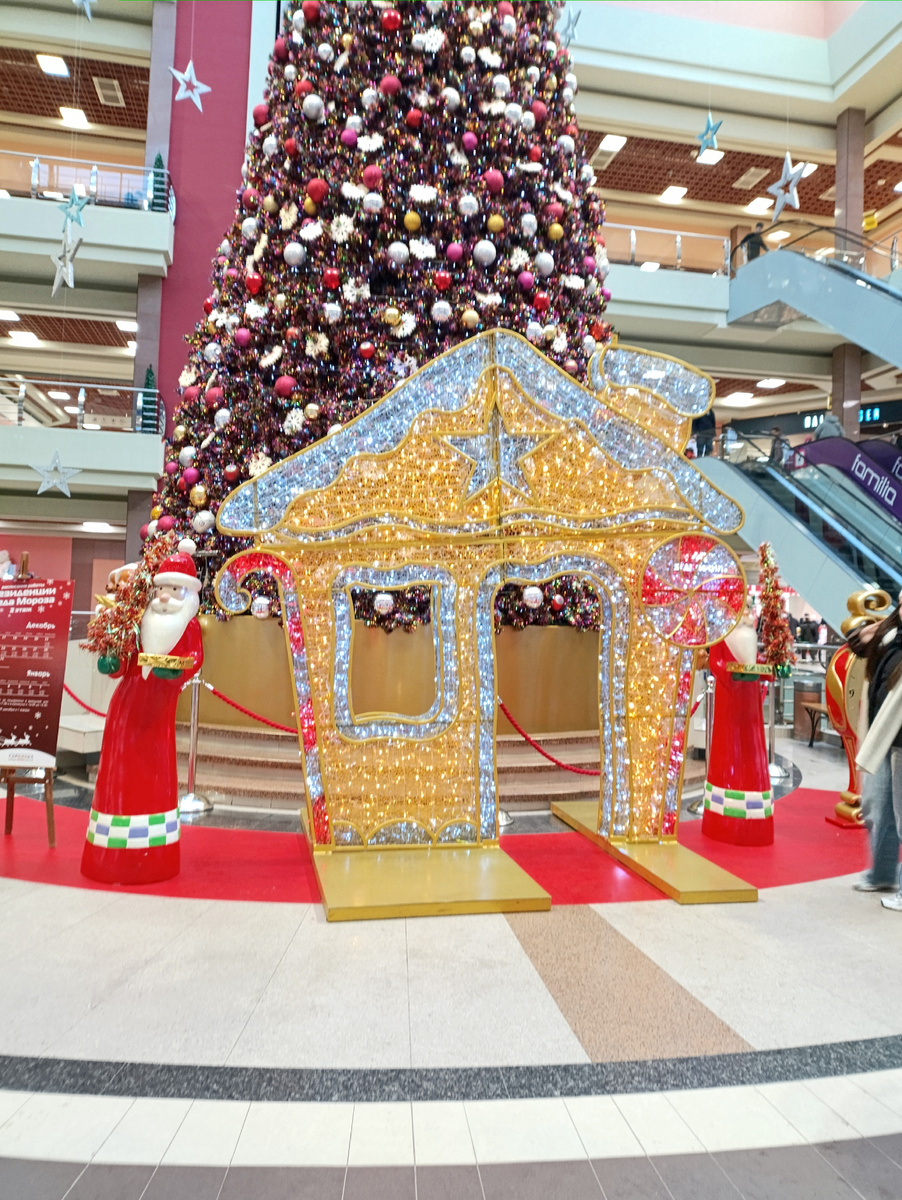 Фотозона у новогодней ели