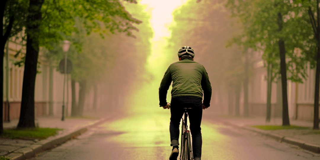 На велосипеде к позитиву - Свобода начинается с первого оборота педалей.Вперёд на велике, сквозь туман, к счастью