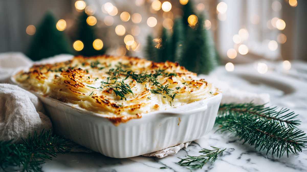 Гратен с лососем