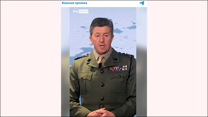    Глава британских ВМС адмирал Тони Дженкинс нагнетает. Скриншот: ТГ-канал "Военная хроника"