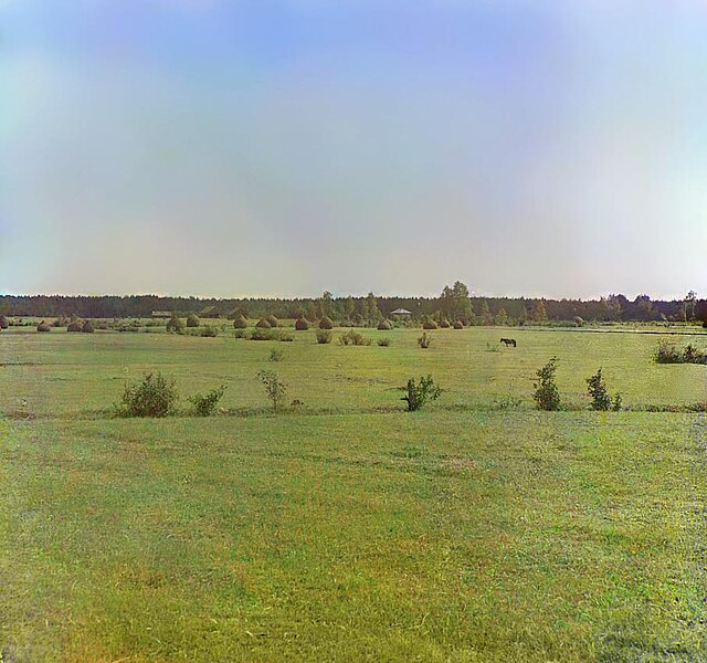 Прокудин-Горский. Стога сена. 1909 год.