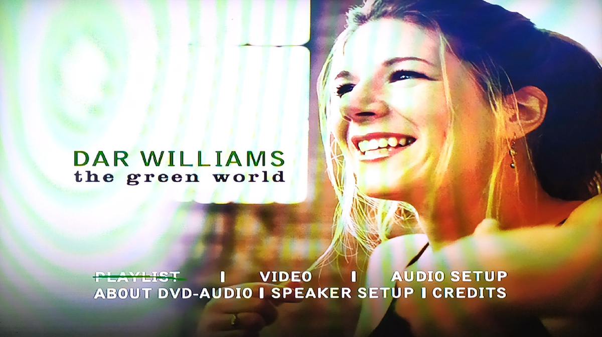 Dar Williams "The Green World" DVD-Audio - Main Menu
