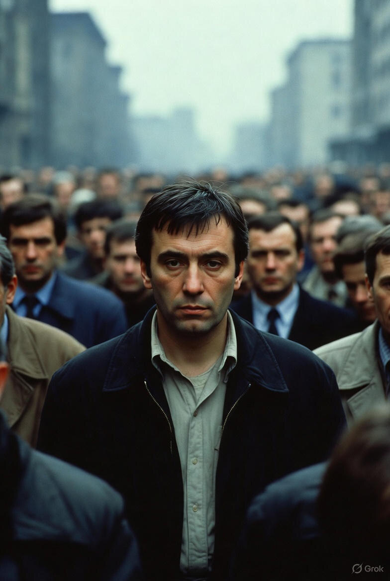 "Ким Волошин, один против системы", иллюстрация создана сетью Грок