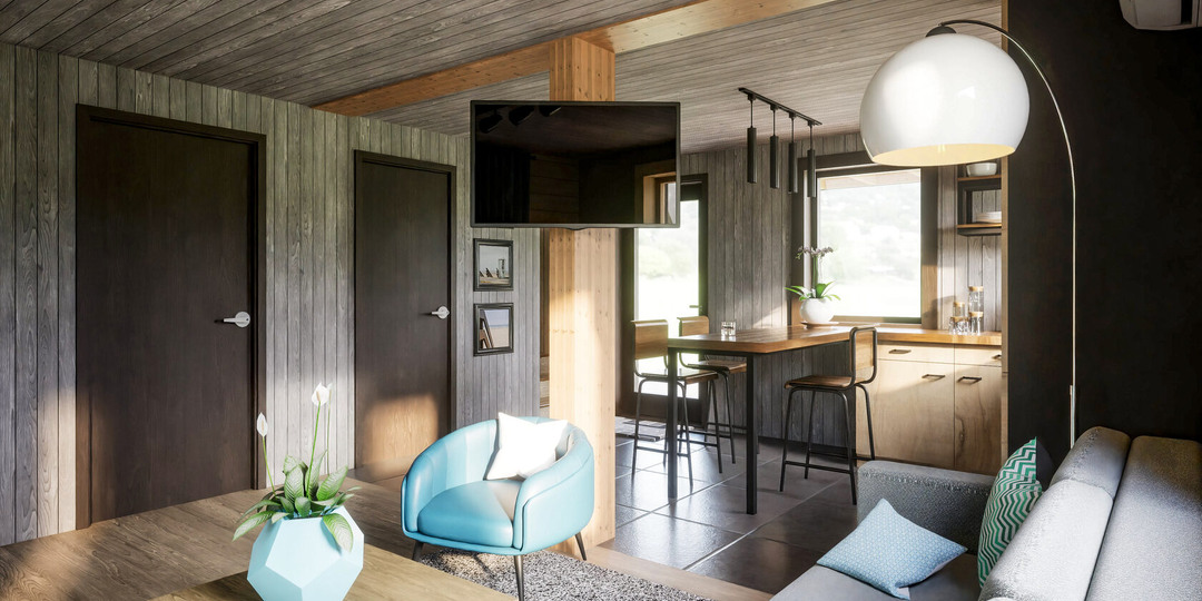 Интерьерные особенности модульных домов: стиль, эргономика, мебель