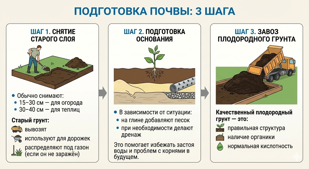 Как делается замена грунта