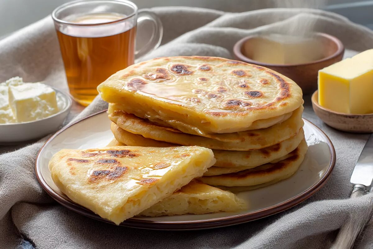    Горячий варёный картофель смешиваю с сыром сразу — сыр плавится и начинка становится тянучей, как в лучших кавказских кафе.