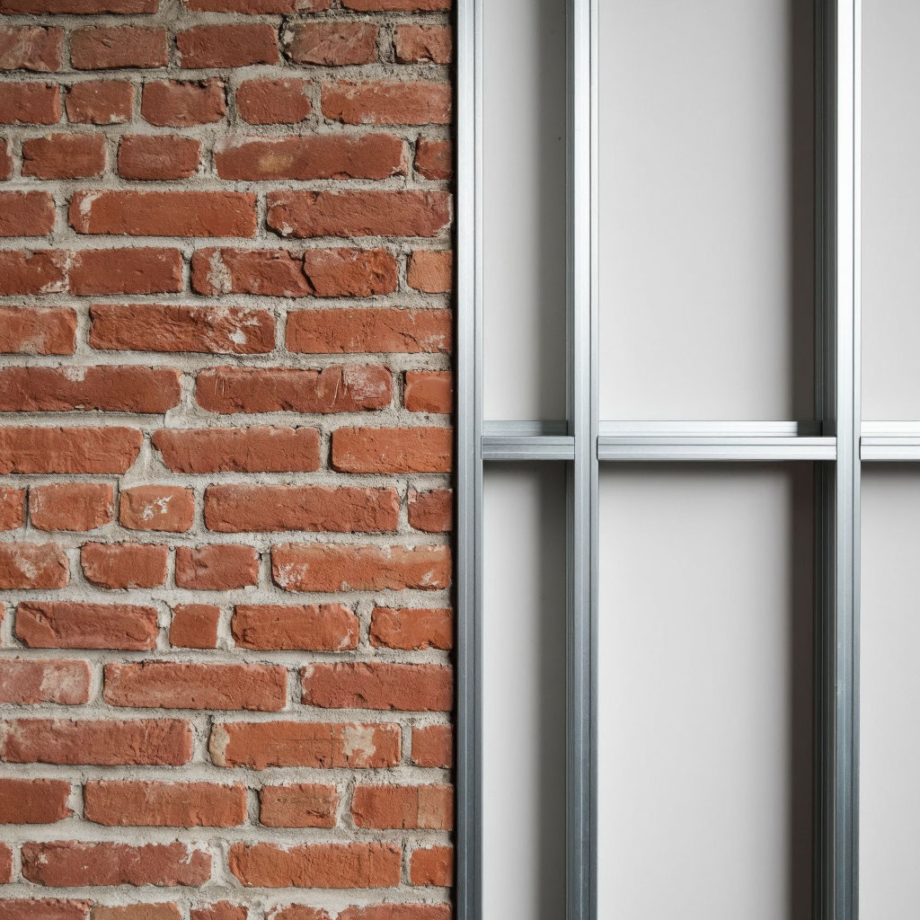 Кирпичная кладка, каркас ГКЛ