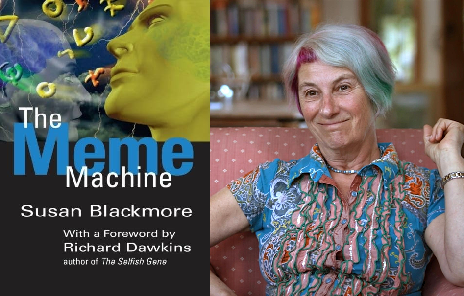 Susan Blackmore и её книга "Мемо-машина", изображения из Fb Сьюзан Блэкмор.