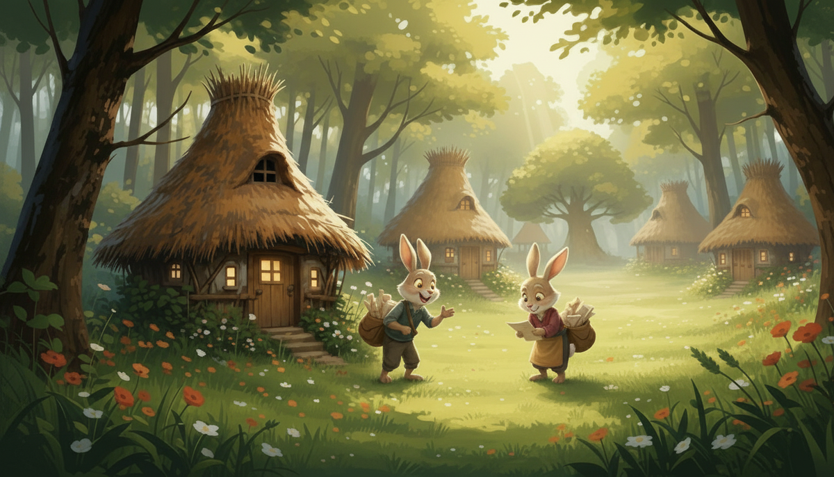 Иллюстрация к сказке "Кто такие зайцы?". Сказочный сериал "Светлые сказки совушки Утуши"