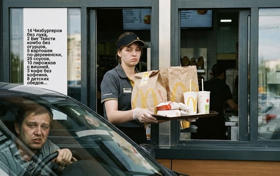 Когда заказал большой капучино и картошку фри, но вокруг было слишком шумно и ИИ трактовал все по своему…