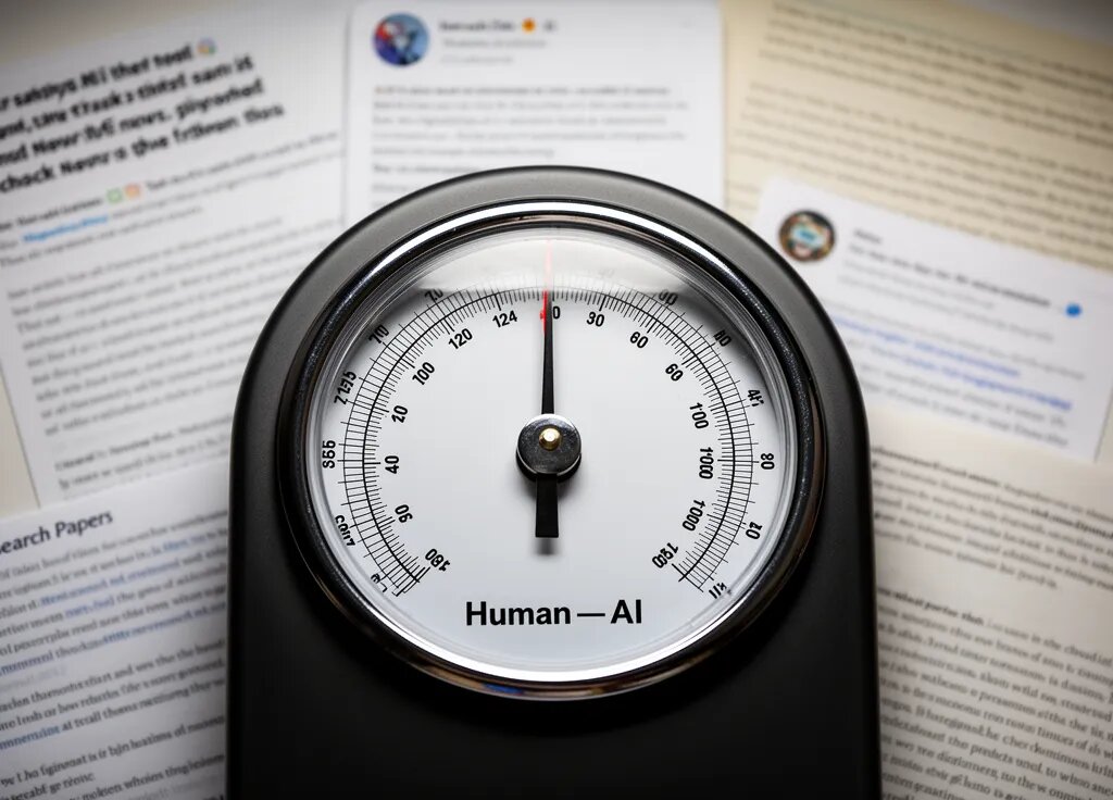 Детектор со шкалой «человек — ИИ»