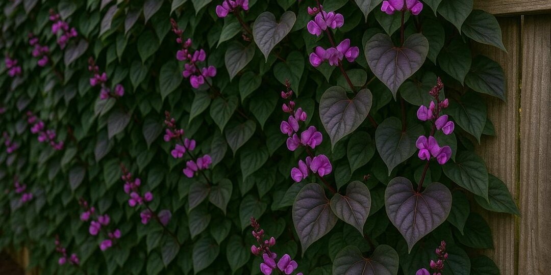 Долихос оплетает забор за 2–3 недели после посева