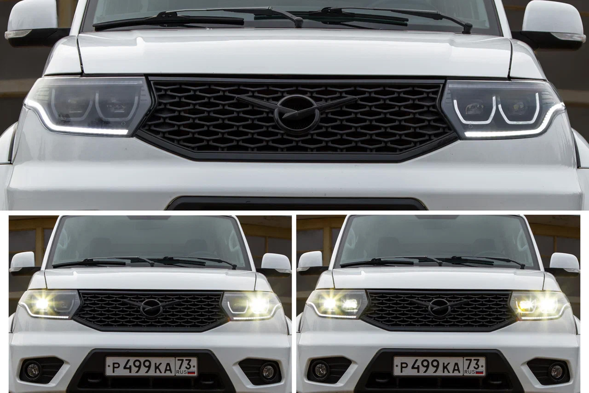 Передняя светодиодная оптика обновленного УАЗ «Патриот»