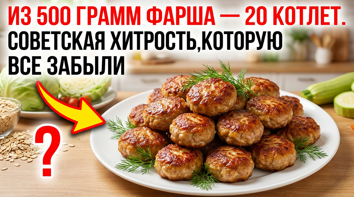 Из 500 грамм фарша — 20 котлет. Советская хитрость, которую все забыли
