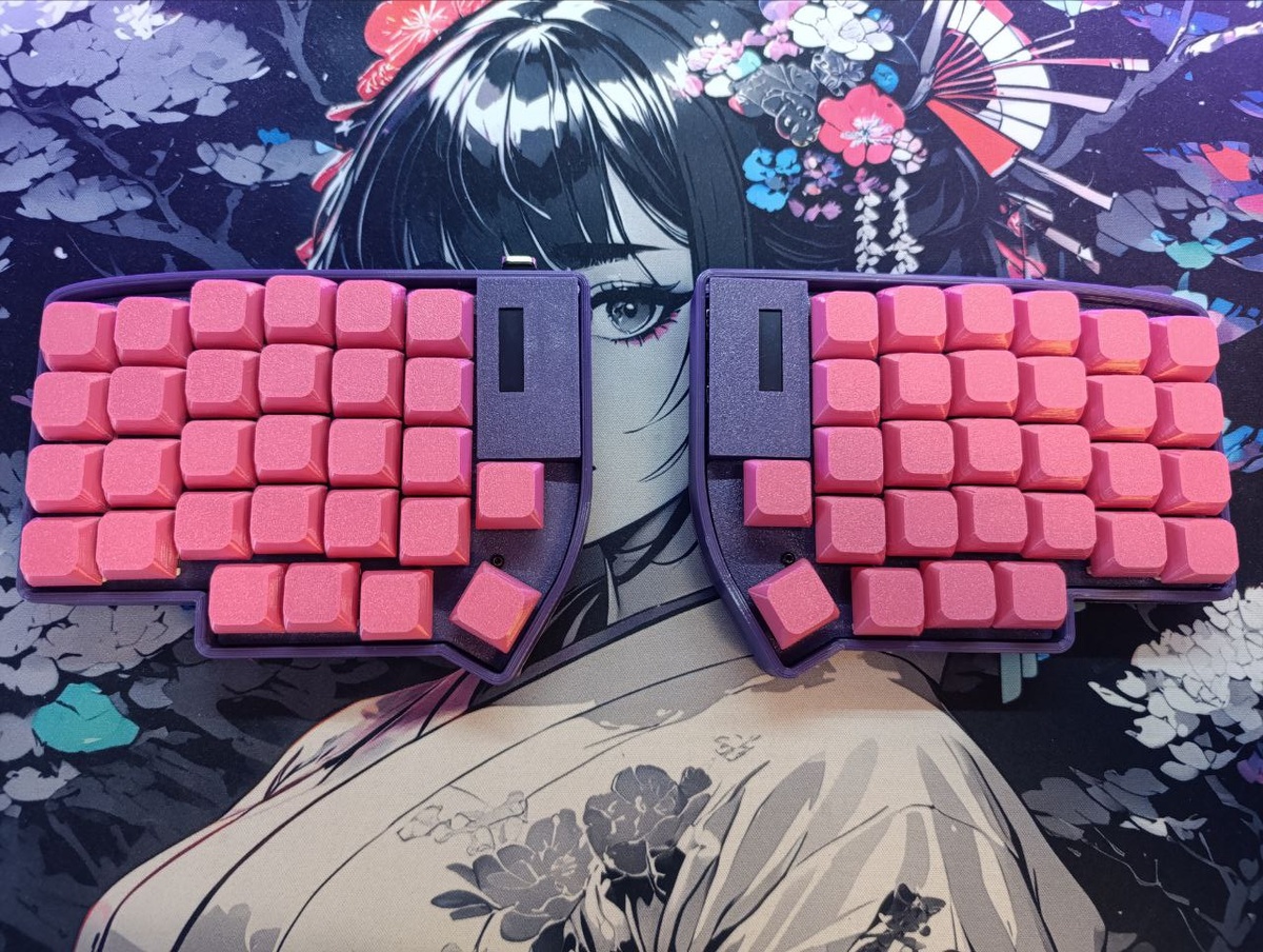 Я использую кейкапы под слепую печать, но, разумеется, никто не запрещает поставить кейкапы с нанесенными на них символами.