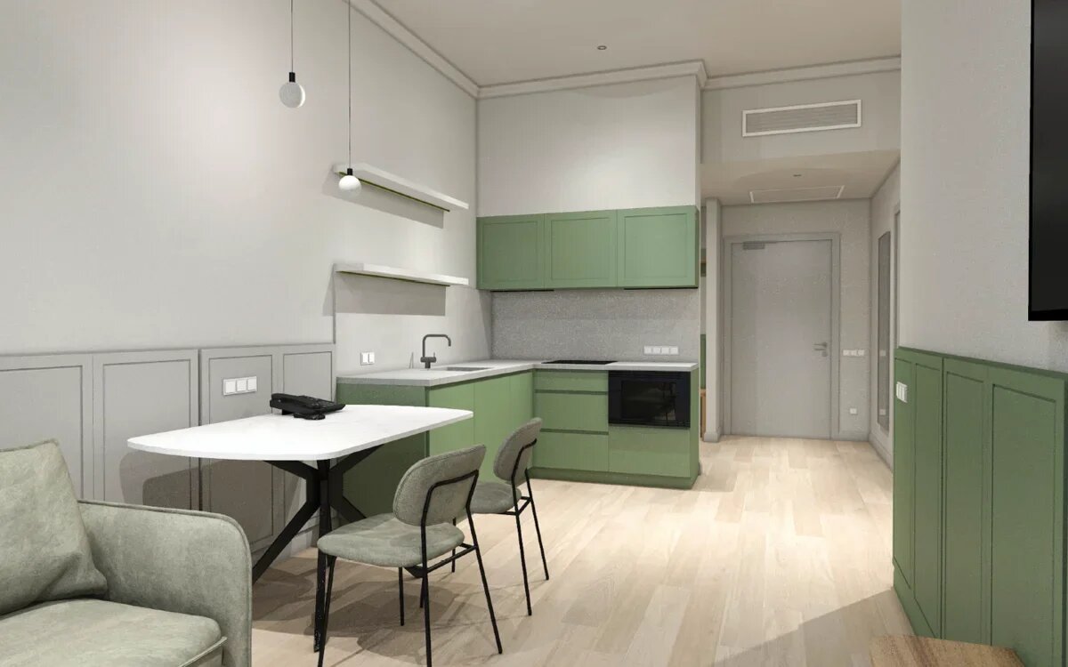    Апартаменты с кухней в апарт-отеле "Бревис", Завидово (Тверская область). Фото: предоставлено пресс-службой «Васта Отель Менеджмент»