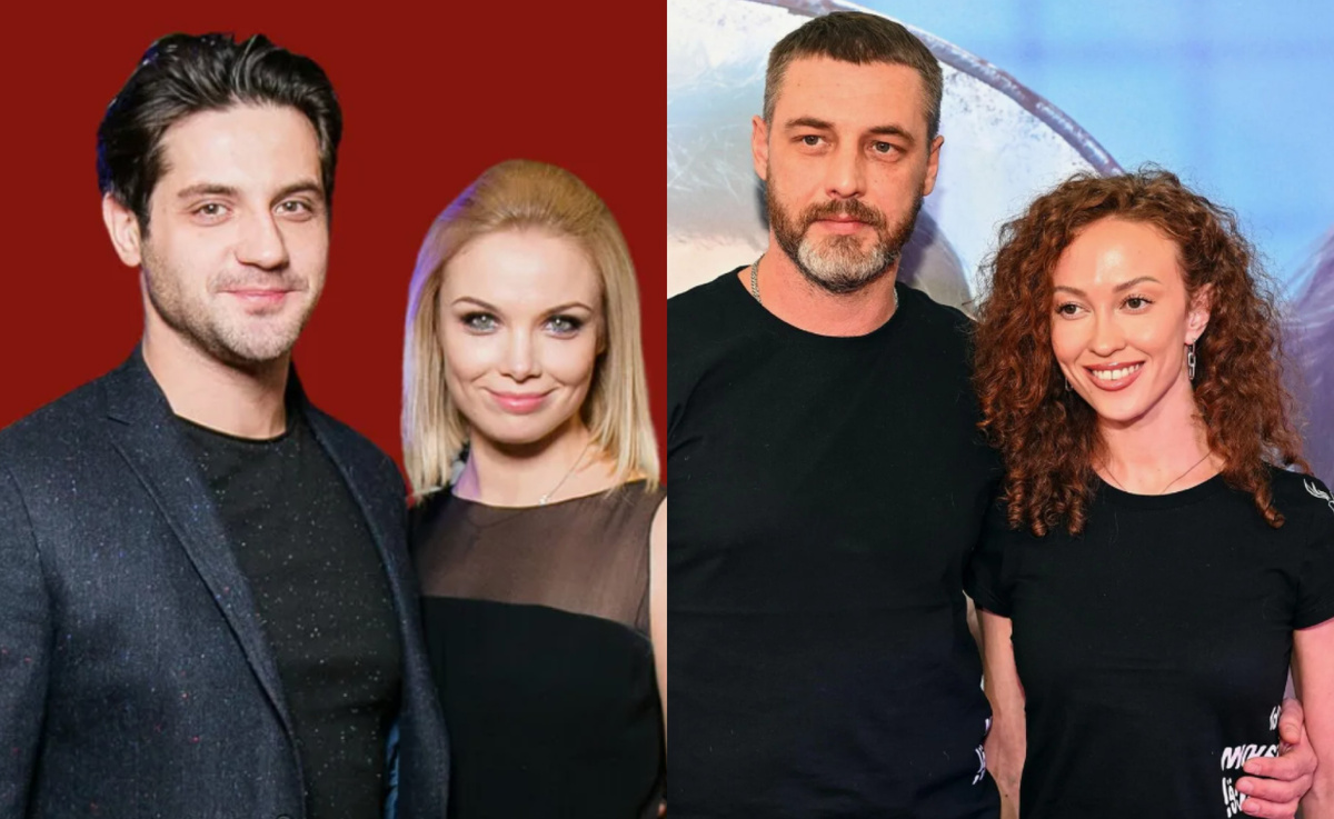 на фото слева Марк Богатырев и Татьяна Арнтгольц, справа Антон Батырев и Анна Савельева