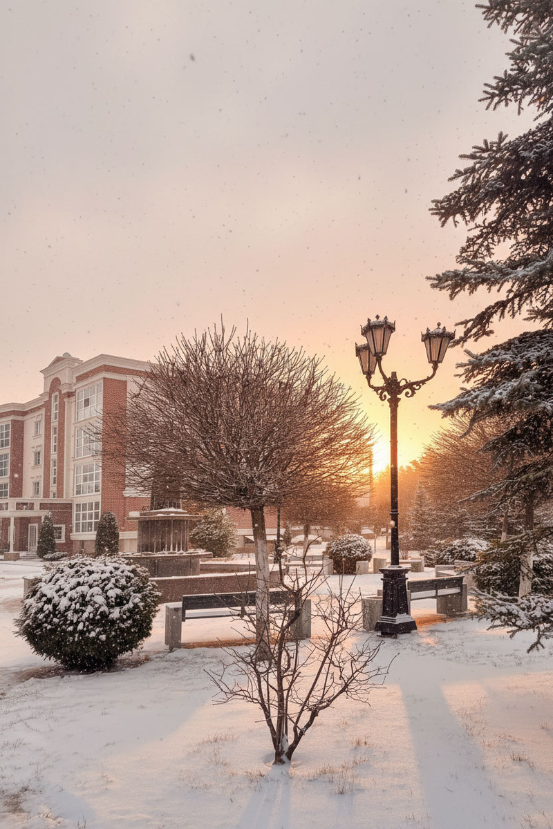Зимнее утро Тольятти ЖК «Прилесье»