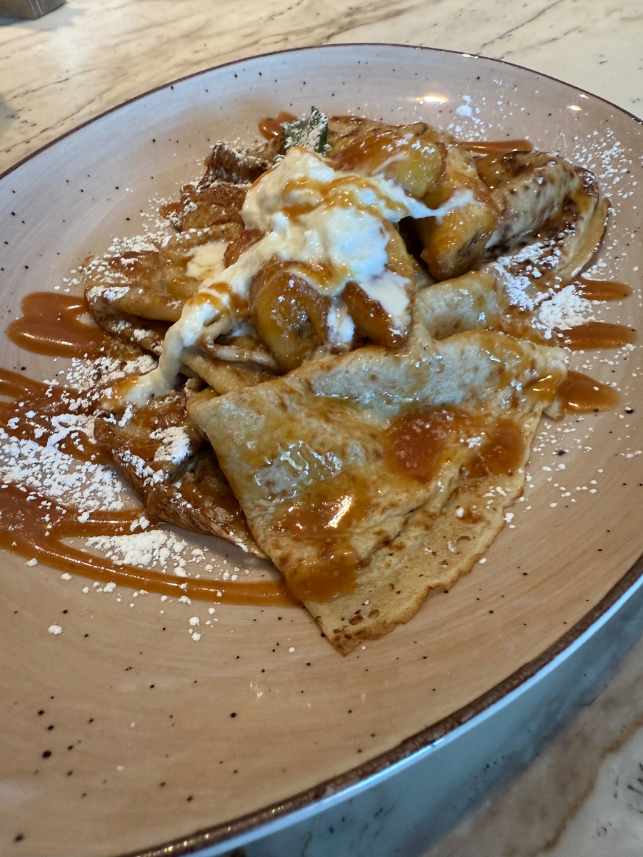 Блинчики с бананом. Фотография автора.