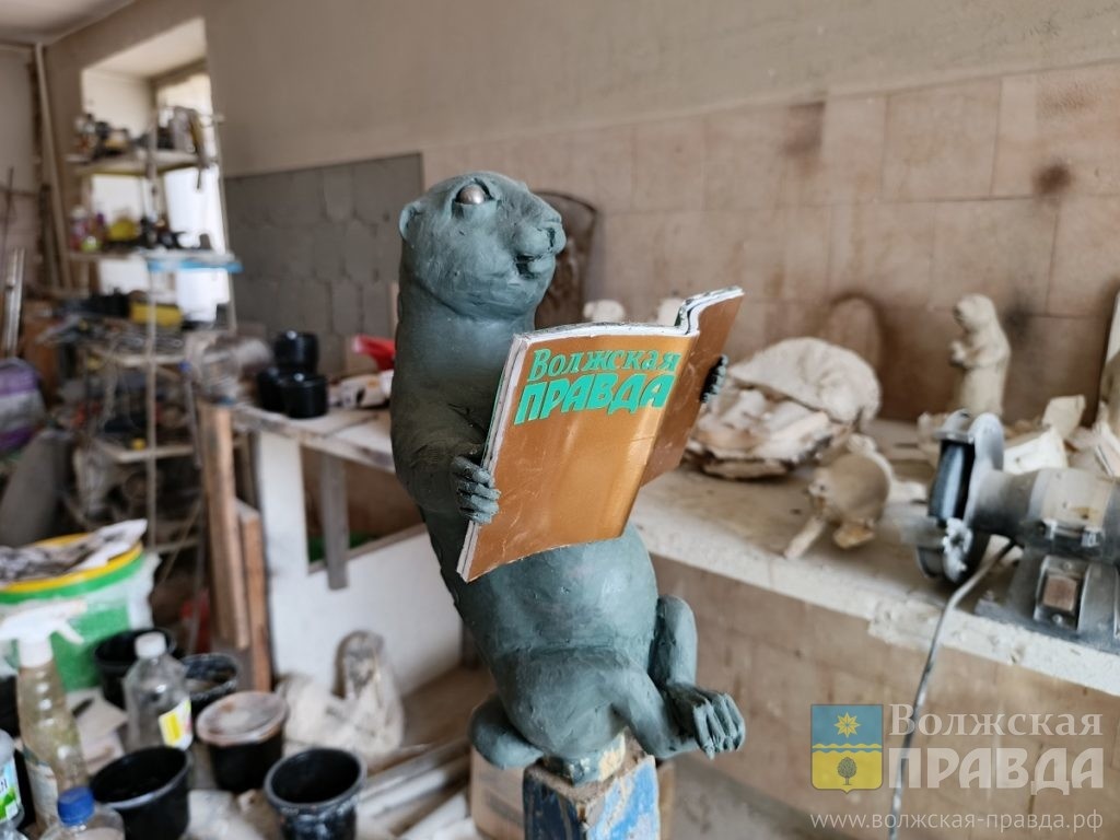 Макет суслика читающего📷    В Волжском появится фигура суслика, читающего газету
