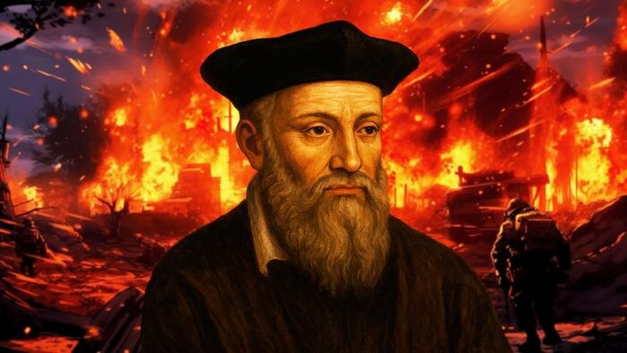 Нострадамус предсказал пять леденящих душу вещей. Некоторые могут сбыться в Новом 2026 году. Обложка © Коллаж © Life.ru, фото © GPTChat, © Freepik