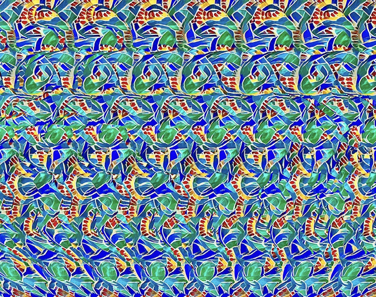 стереокартинка для глаз, скрытая картинка 3D, иллюзия глубины, автостереограмма, как увидеть объем, тренировка фокуса, расслабление зрения.