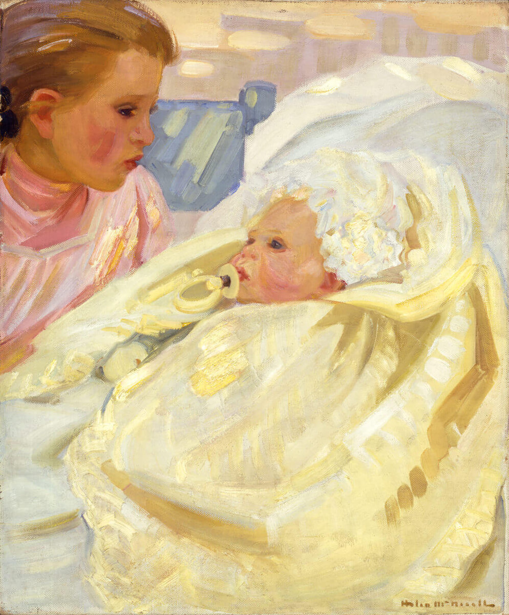 Хелен Макниколл, "Этюд с ребенком", 1900 год, холст, масло, 61 х 50,8 см, Монреальский музей изобразительных искусств.