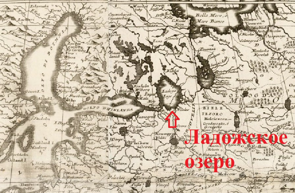 Часть карты Коронелли 1692 года