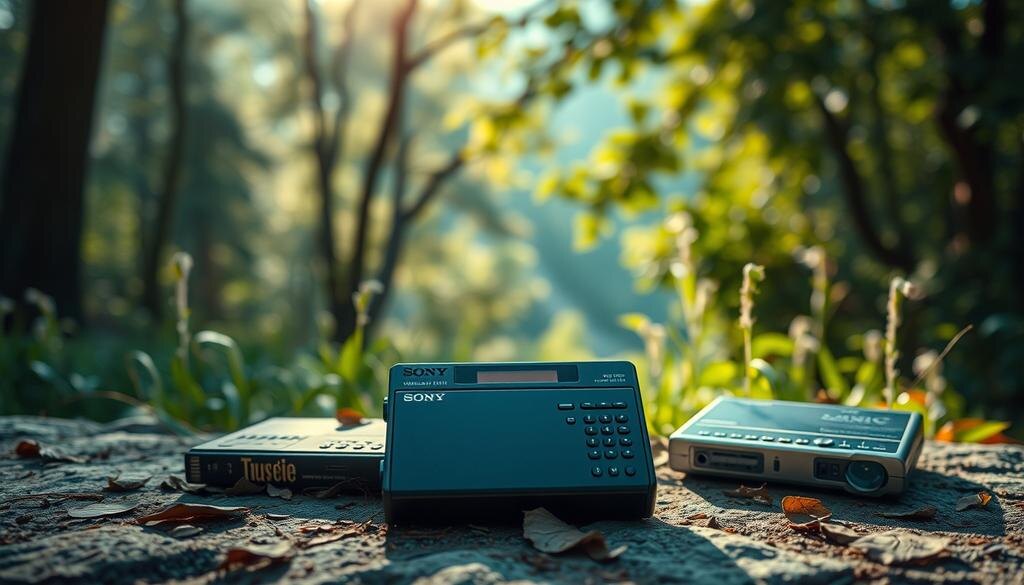    Иконка музыкального плеера на фоне природы