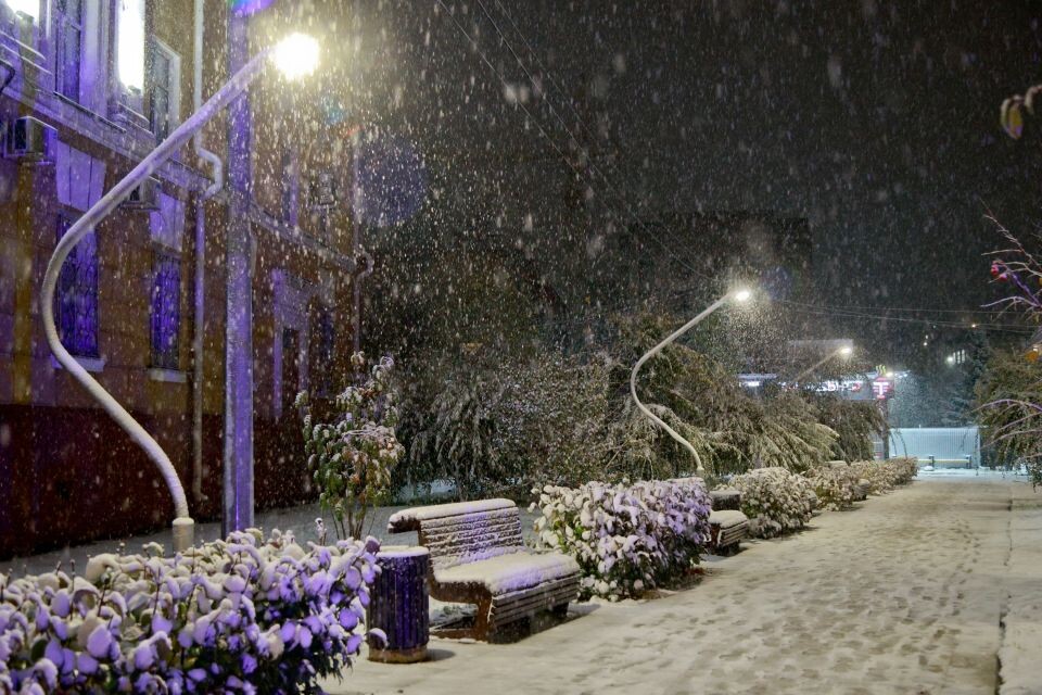    Снег в Барнауле. Снегопад. Зима.. Источник: Олег Укладов