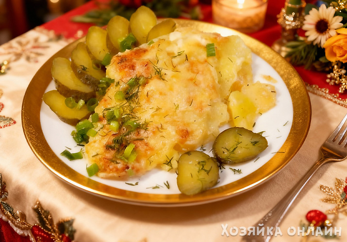 Курица по-французски на праздничном столе