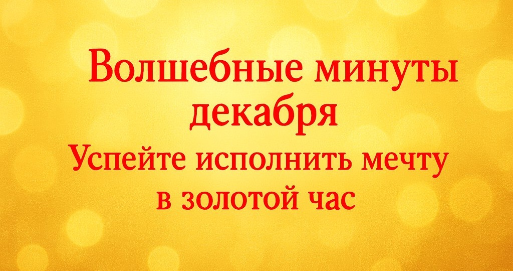 Волшебные минуты декабря: успей исполнить мечту в золотой час