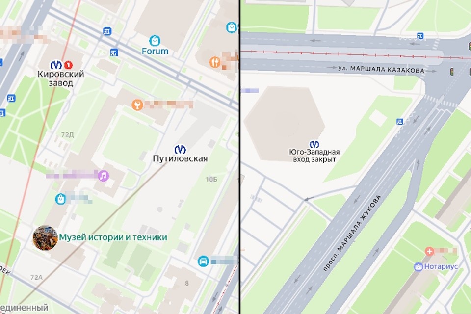    «Яндекс Карты» добавили обозначение новой Красносельско-Калининской линии метрополитена Петербурга. Фото: yandex.ru/maps