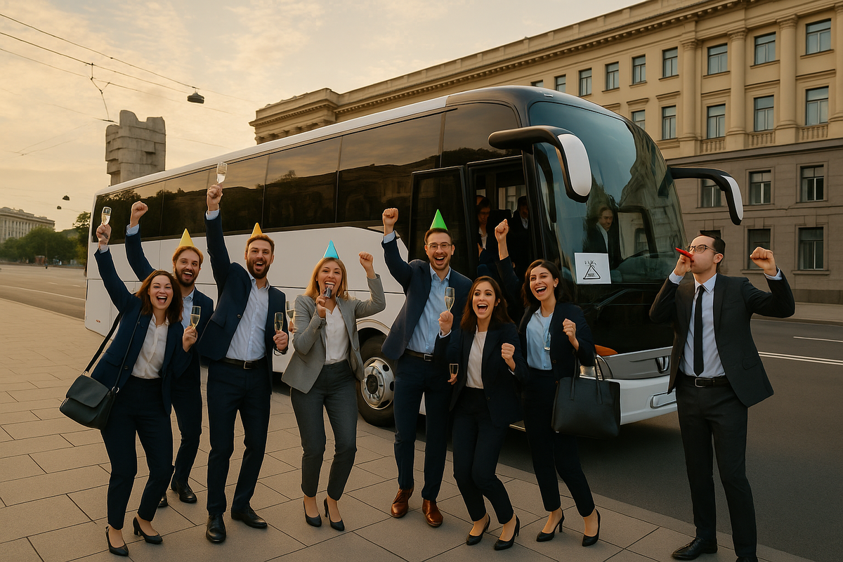 Когда автобус забронирован заранее, поездка начинается спокойно и с хорошего настроения — без спешки, накладок и переплат, и команда может думать о празднике, а не о логистике.