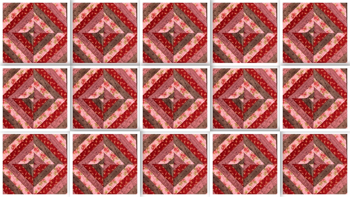 Лоскутный блок в техники полосного набора