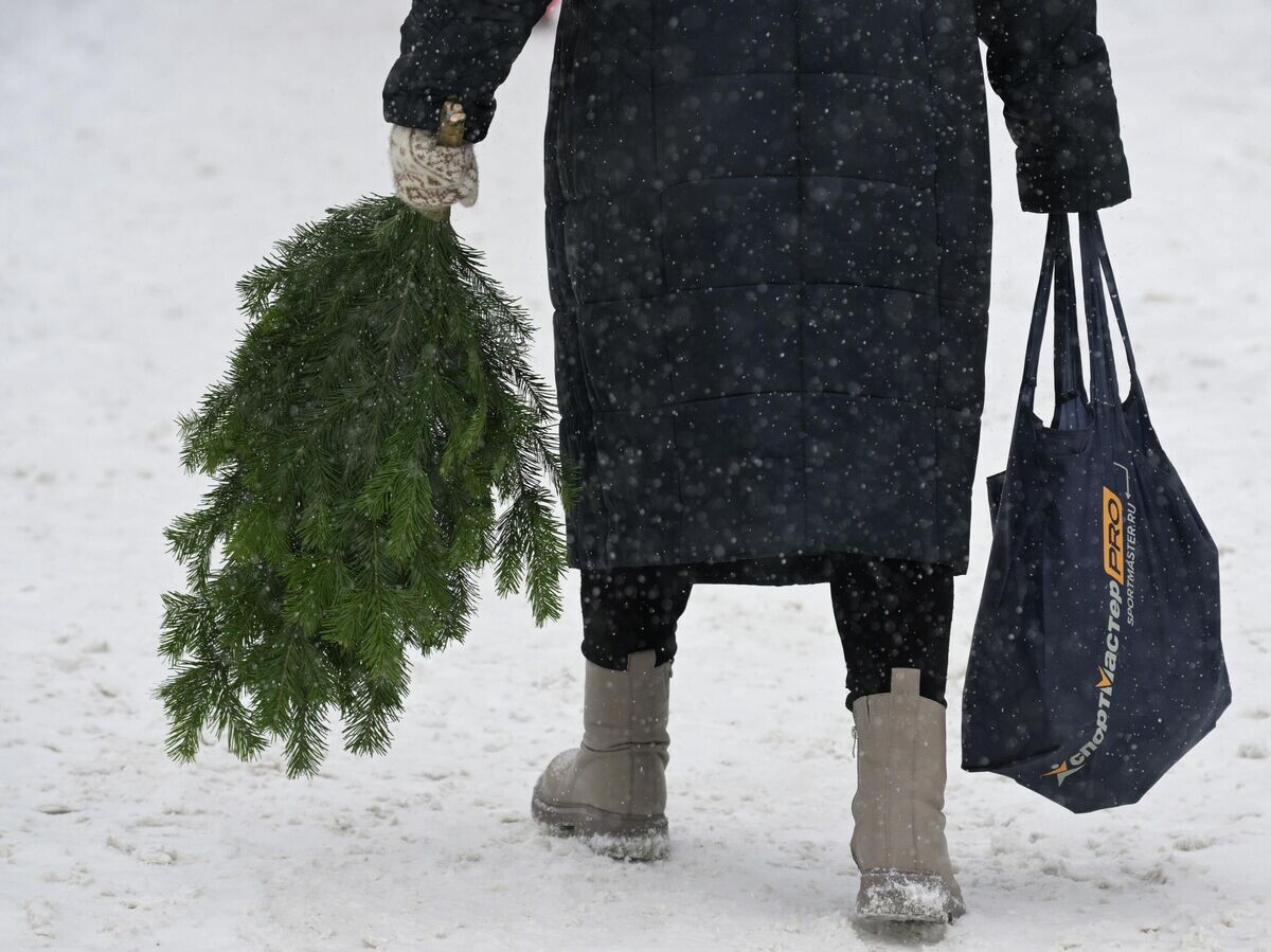    Покупательница на елочном базаре | © РИА Новости / Александр Кряжев