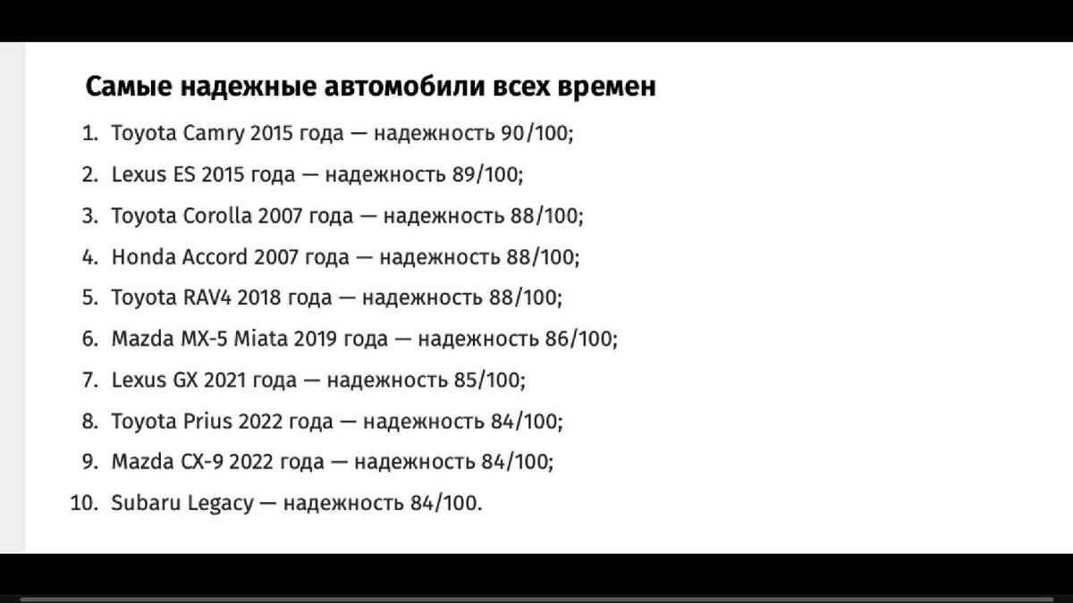 В ТОП-10 самых надежных автомобилей в истории попали сразу шесть моделей «Тойота»!. Фото: J. D. Power