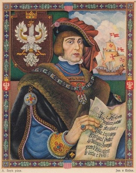 Артур Шик «Ян из Кельно, первооткрыватель Америки». — 1939 г. – Воображаемый портрет, выполненный для Всемирной Выставки 1939 года в Нью-Йорке