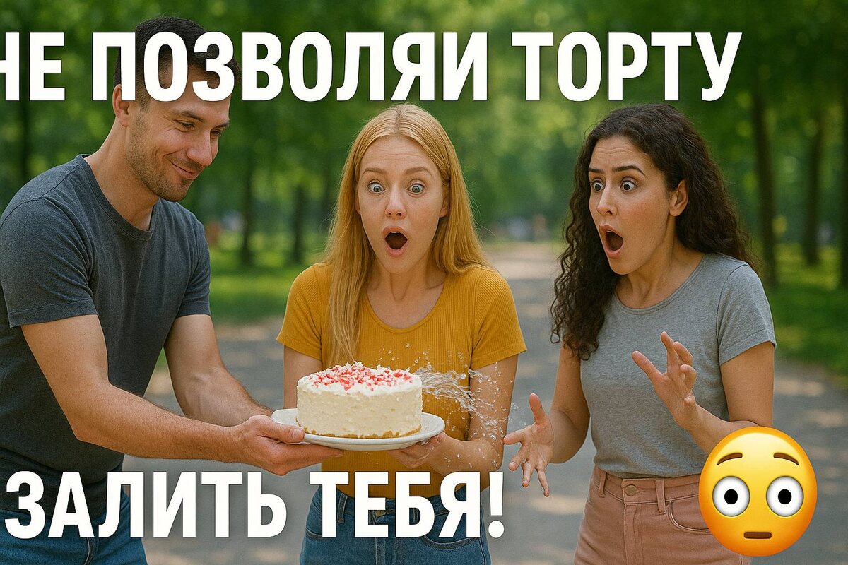 Подержите торт?» 🎂 Через секунду ВОДОПАД 💦😆 Девушки не ожидали ТАКОГО!