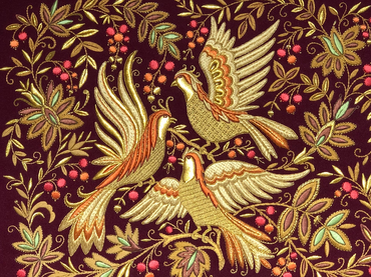 Торжокское золотное шитьё. Фрагмент