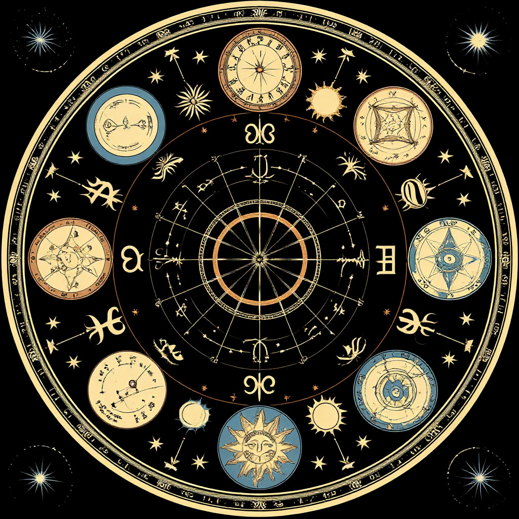 Сгенерировано ИИ-  асрологический круг влияния по дате рождения