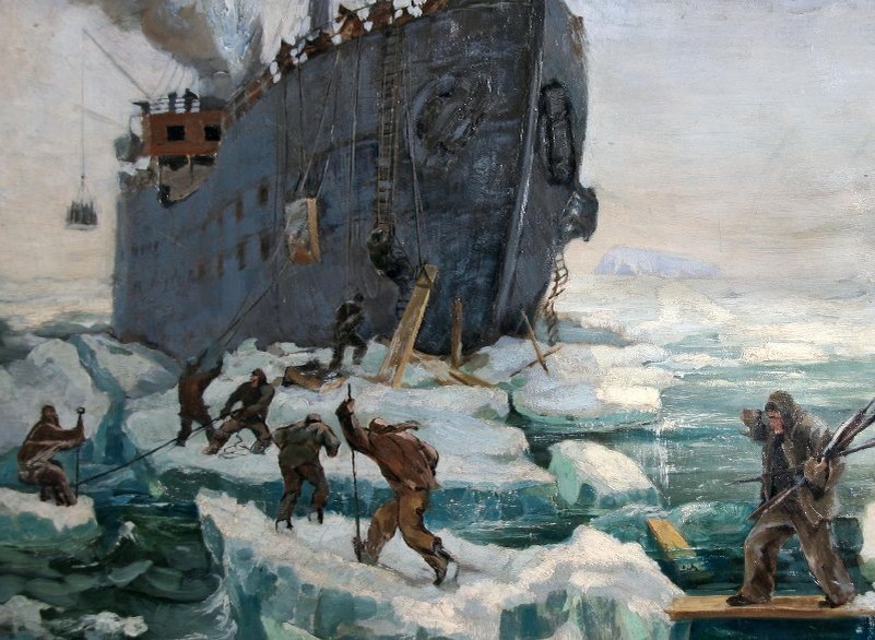 Ф.П.Решетников. Разводье у острова Колючина. Чукотское море. Этюд. 1933. Российский государственный музей Арктики и Антарктики.