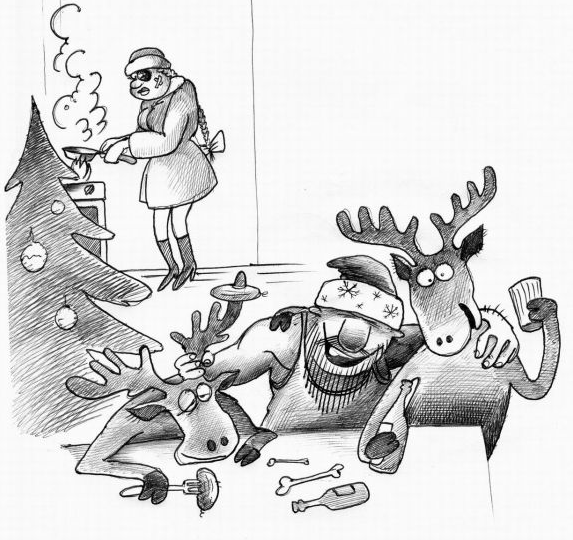 Анекдоты, карикатуры и любопытные факты про праздничные хлопоты