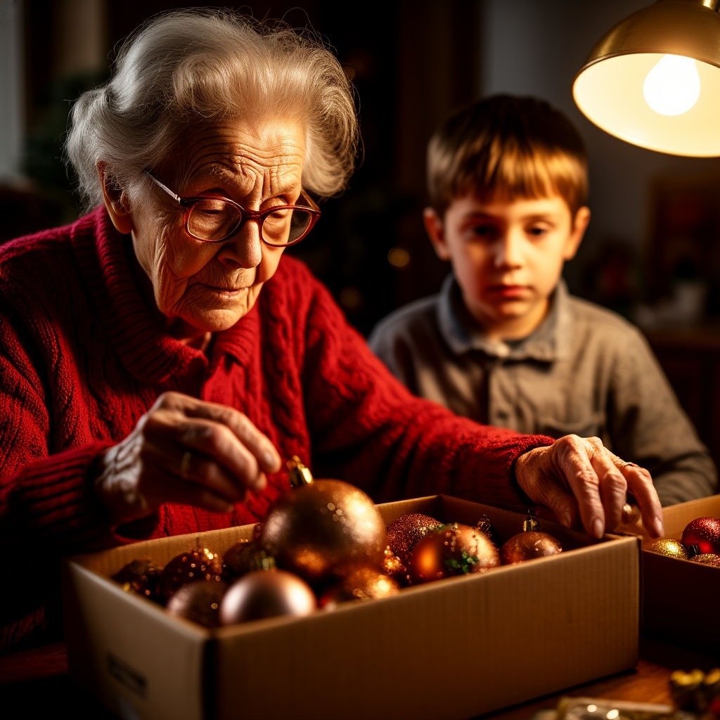 Старый, потускневший шар — одна из самых дорогих игрушек на елке. Иллюстрация из интернета в обработке Татьяны Федотовой.