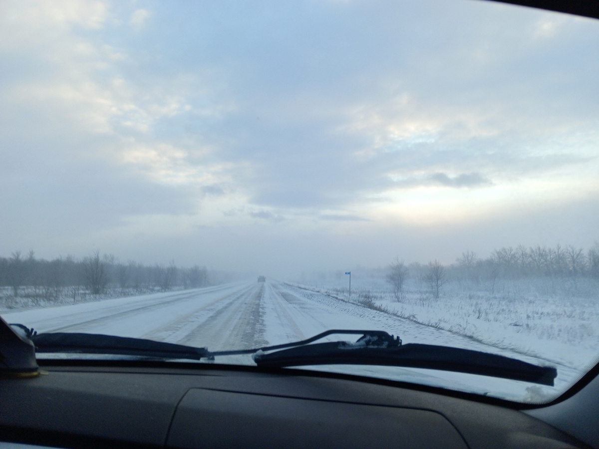 А это вчера, все замело 