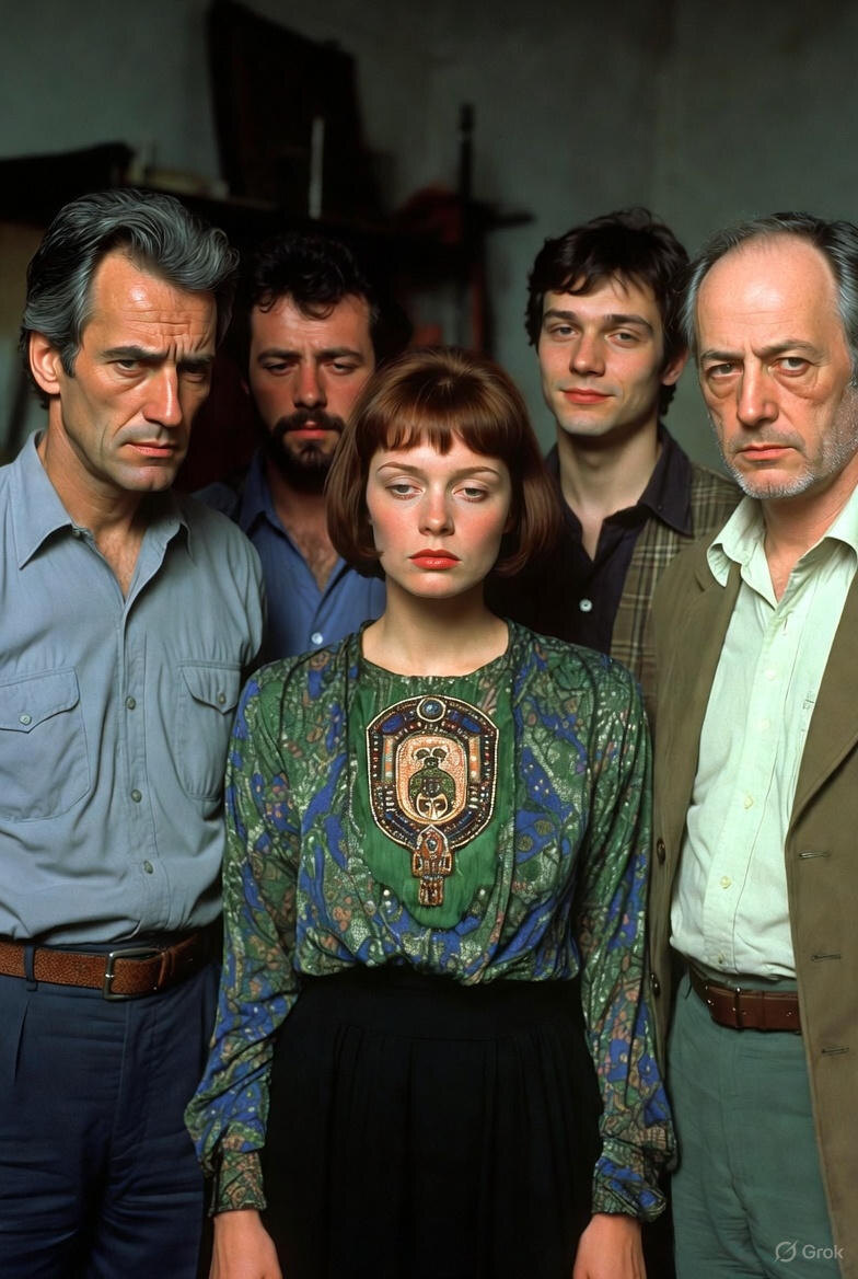 "Пять бессмертных посредственностей", иллюстрация создана сетью Грок