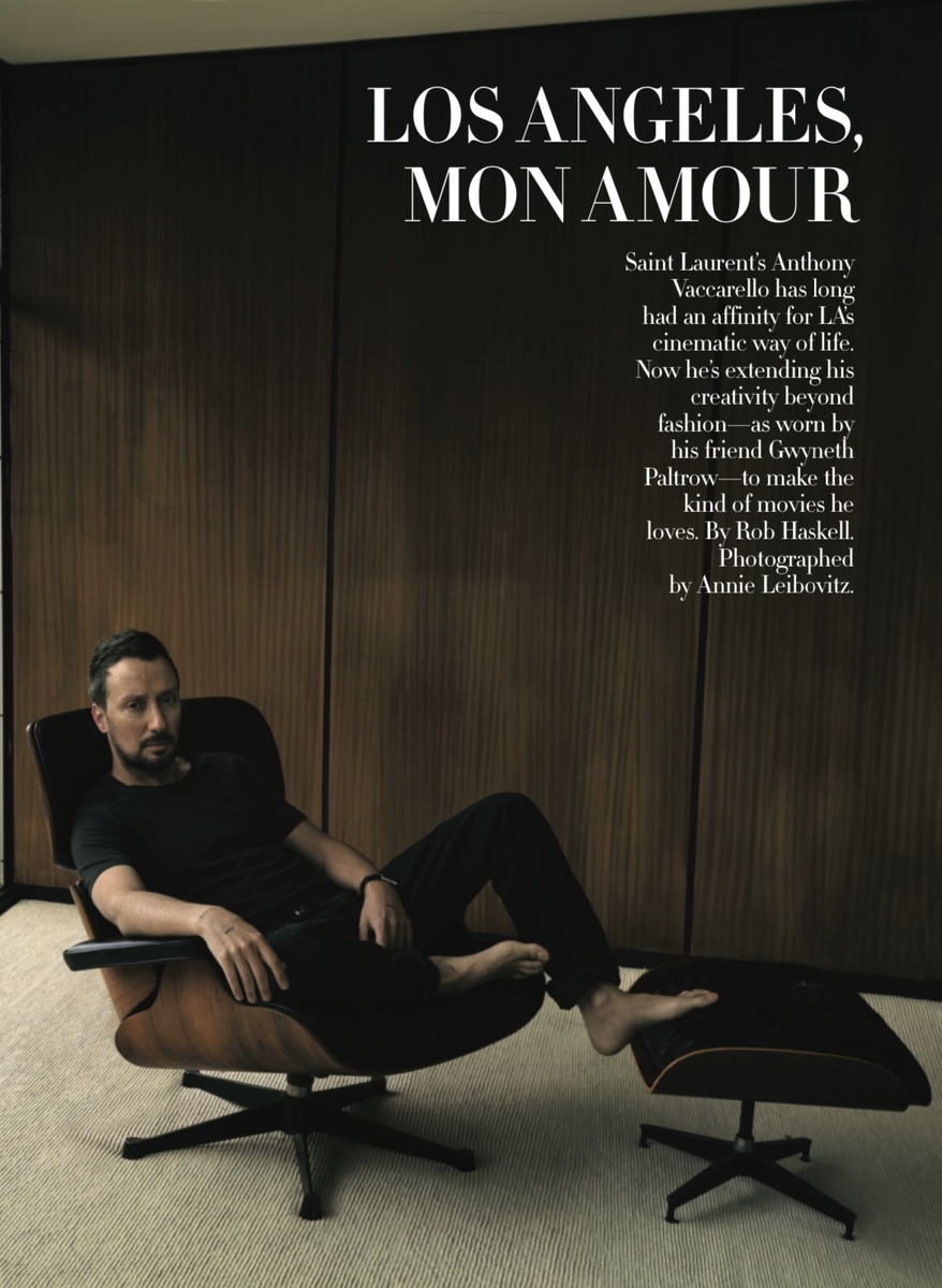 American VOGUE / November 2025. Портрет Энтони Ваккарелло. Креативный директор Saint Laurent снят Энни Лейбовиц в своём доме в Лос-Анджелесе