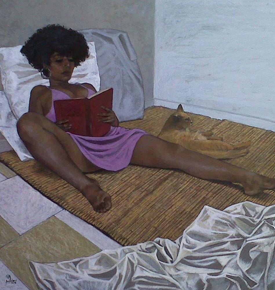 КАРТИНА ЕГИПЕТСКОГО ХУДОЖНИКА ВАЛИДА ИБЕЙДА // Walid Ebeid //  «Чтение»